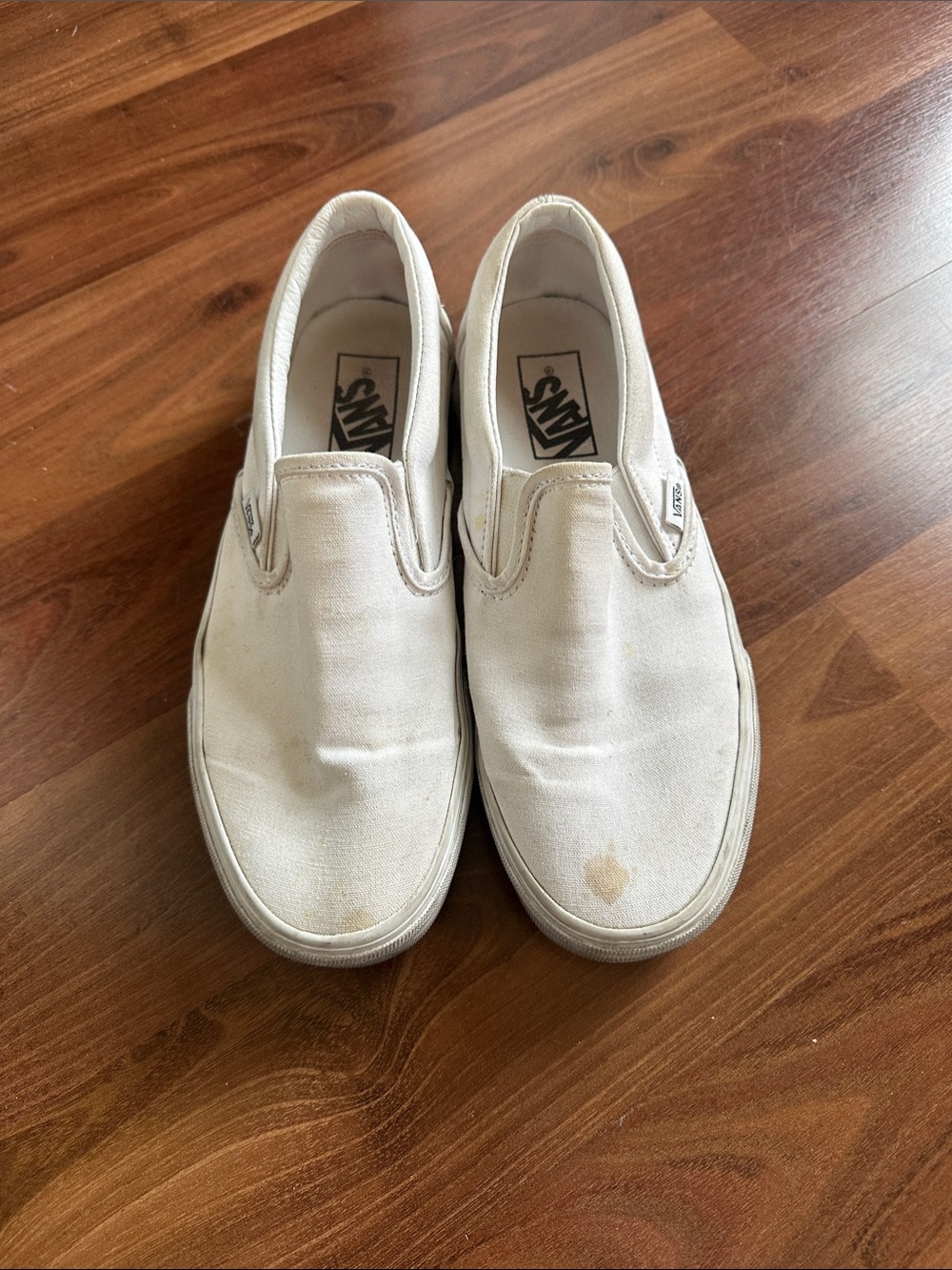 Vans White Canvas Slip-On